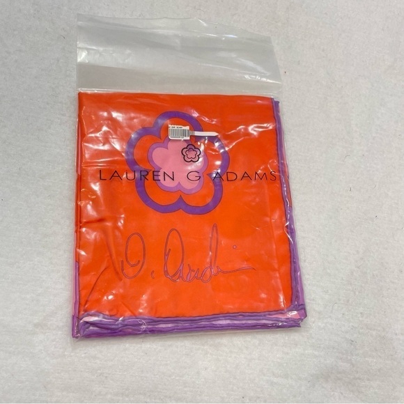 Lauren G. Adams 100% Silk Scarf Orange Pink Purple Swirls New in Package‌‌ - Picture 2 of 9